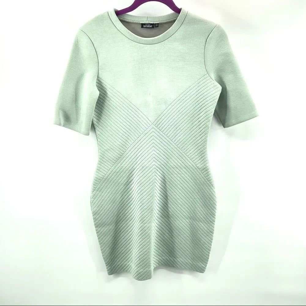 Kate Spade Saturday neoprene body on mini dress quilted medium mint green